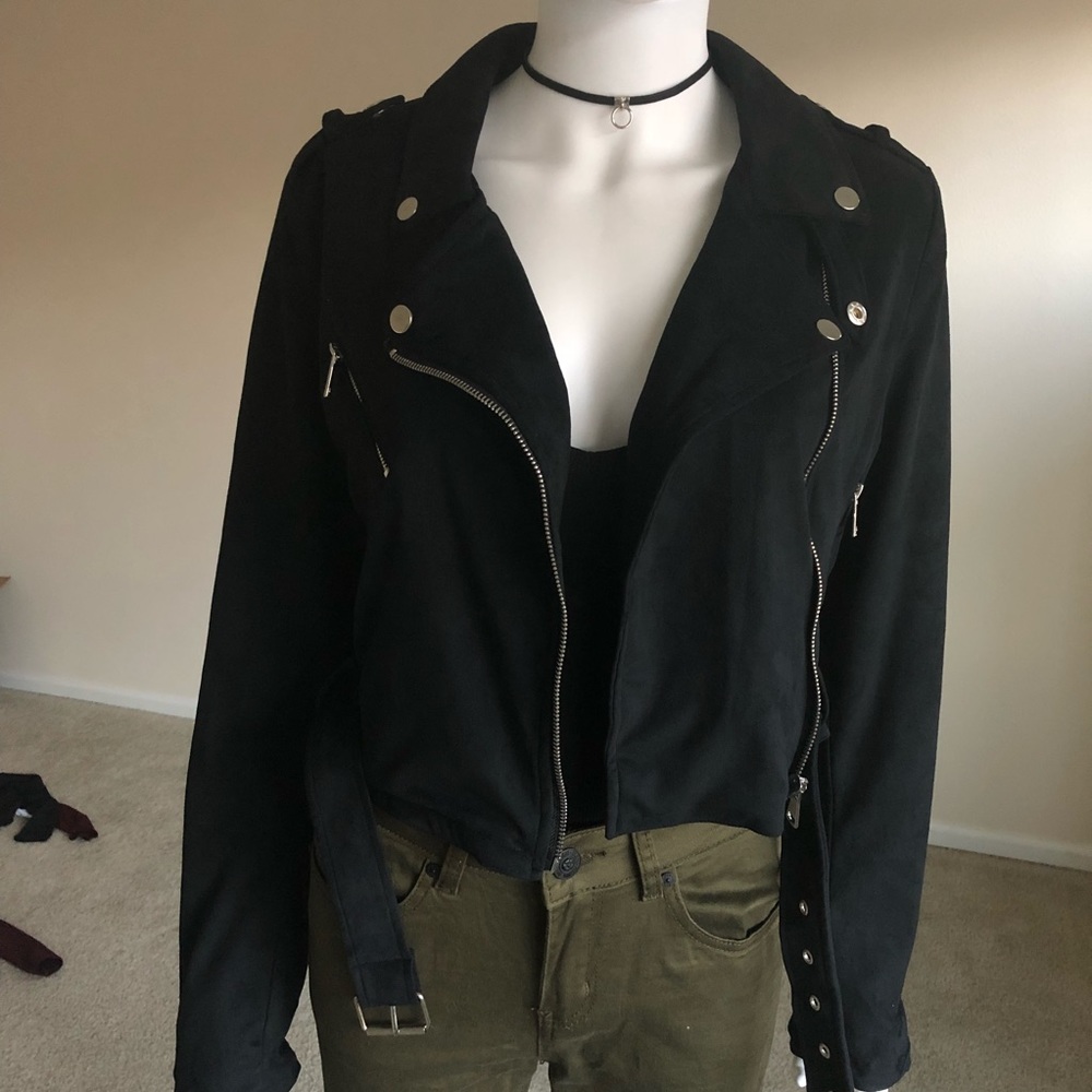 *NWT* Suede moto jacket